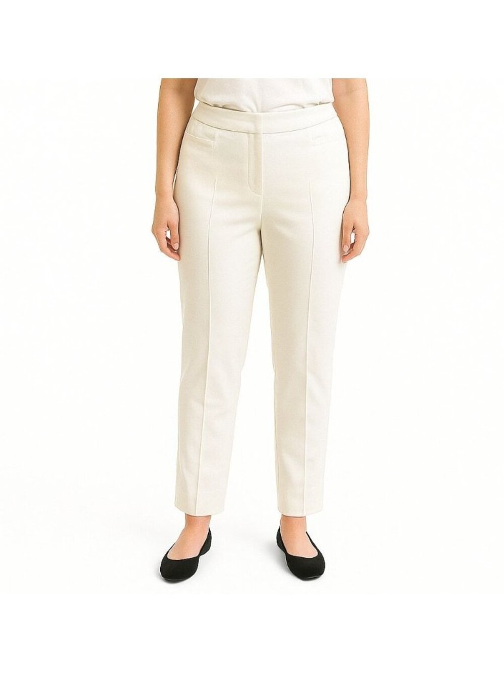 Akris Punto Womens Ivory High Rise Slim-Fit Pants Size 8